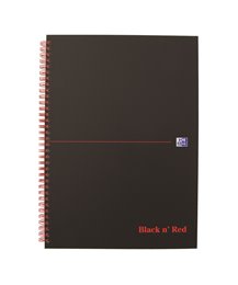 Oxford Black n´Red notesbog, A4, linieret