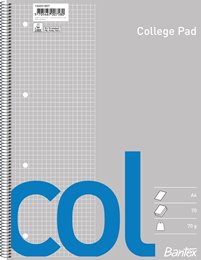 Bantex Col college pad, A4+, squared