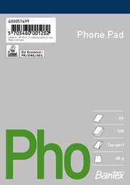Bantex Phonepad, A6, plain, unpunched