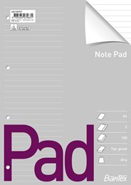 Bantex standard pad, A4, Squared, punched, top glued
