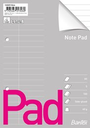 Bantex standard pad A5, Ruled, punched, side glued