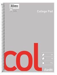 Bantex col kollegieblok, A4+, ulinjeret