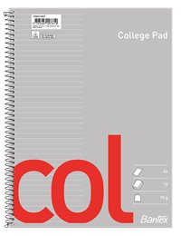 Bantex Col kollegieblok, A4+, linjeret