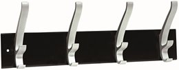 Unilux Cypres – coat hook rack with 4 hooks, black